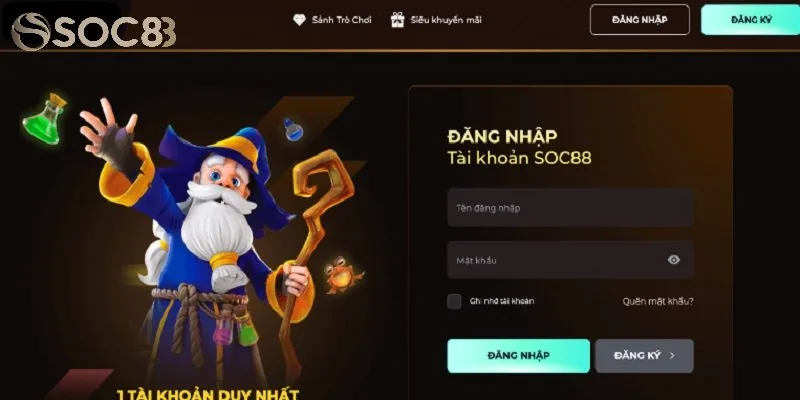 Các bước đăng nhập tài khoản SOC88 tại trang web Các bước đăng nhập tài khoản SOC88 tại trang web