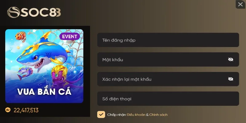 Đăng ký SOC88 vào sảnh bắn cá để thử tài năng Đăng ký SOC88 vào sảnh bắn cá để thử tài năng