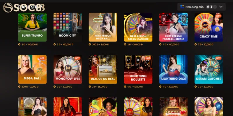 Gameshow Casino SOC88 mang đến trải nghiệm mới Gameshow Casino SOC88 mang đến trải nghiệm mới