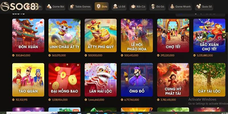 Sảnh chơi nổ hũ SOC88 luôn có sức hút lớn Sảnh chơi nổ hũ SOC88 luôn có sức hút lớn