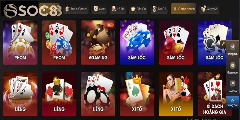 Sảnh game bài SOC88 - Sân chơi bài trực tuyến hấp dẫn Sảnh game bài SOC88 - Sân chơi bài trực tuyến hấp dẫn